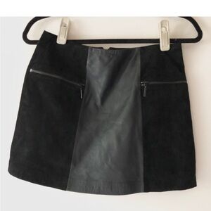 NEW UO Black suede/leather skirt 2